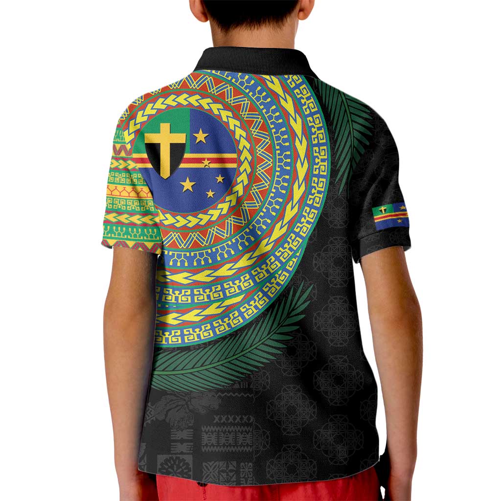 Tafea Tribal Tattoo with Namele Leaves Kid Polo Shirt