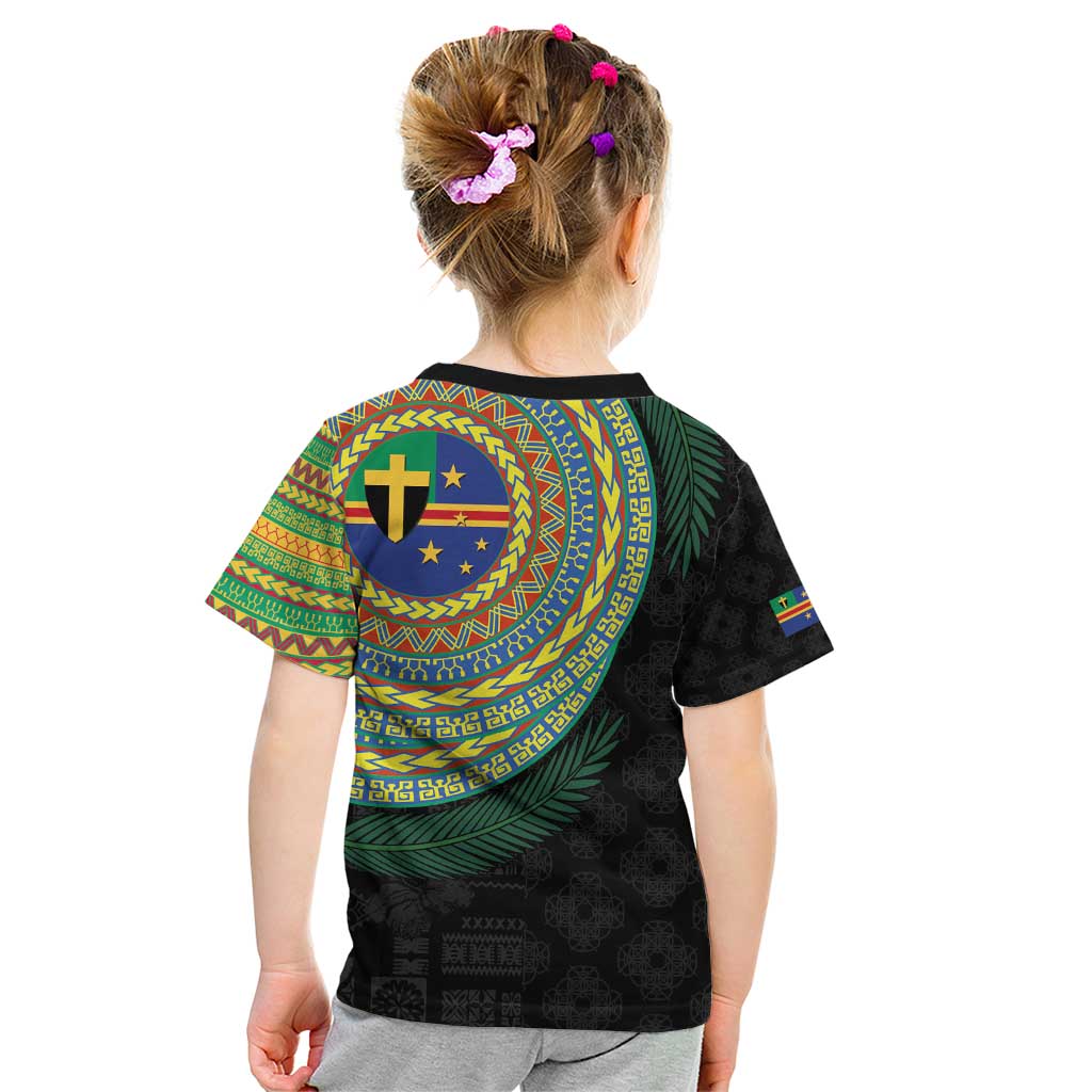 Tafea Tribal Tattoo with Namele Leaves Kid T Shirt