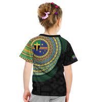 Tafea Tribal Tattoo with Namele Leaves Kid T Shirt