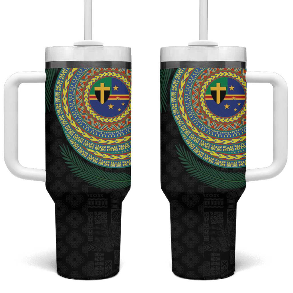 Tafea Tribal Tattoo with Namele Leaves Tumbler With Handle