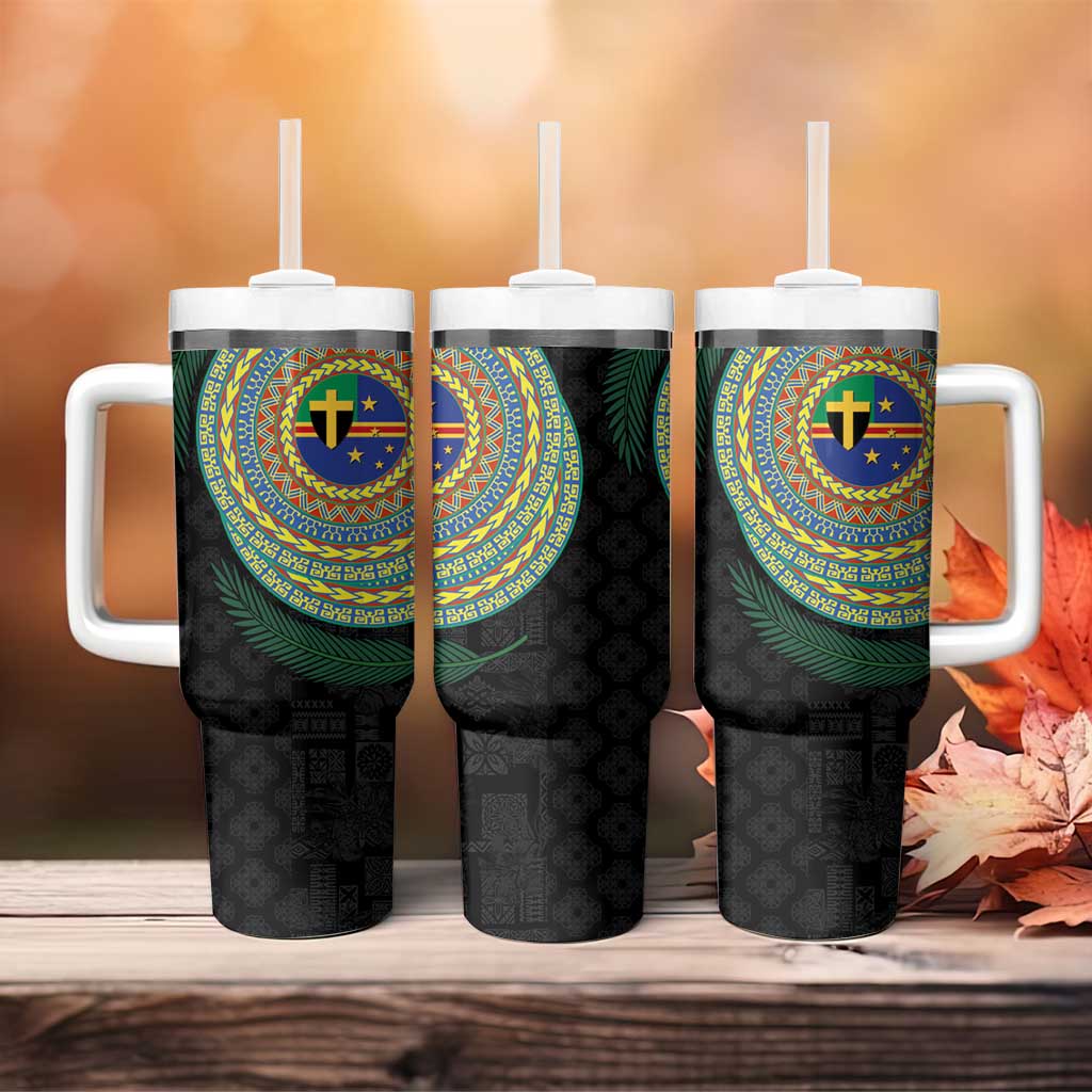 Tafea Tribal Tattoo with Namele Leaves Tumbler With Handle