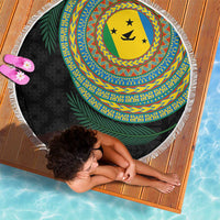 Malampa Tribal Tattoo with Namele Leaves Beach Blanket