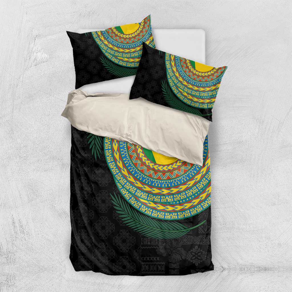 Malampa Tribal Tattoo with Namele Leaves Bedding Set