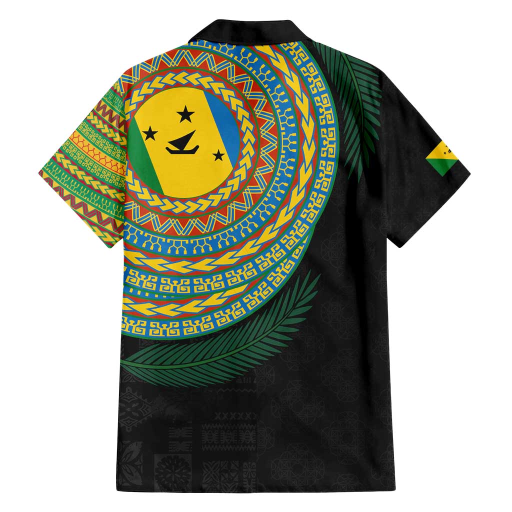 Malampa Tribal Tattoo with Namele Leaves Family Matching Off Shoulder Maxi Dress and Hawaiian Shirt LT03 - Polynesian Pride