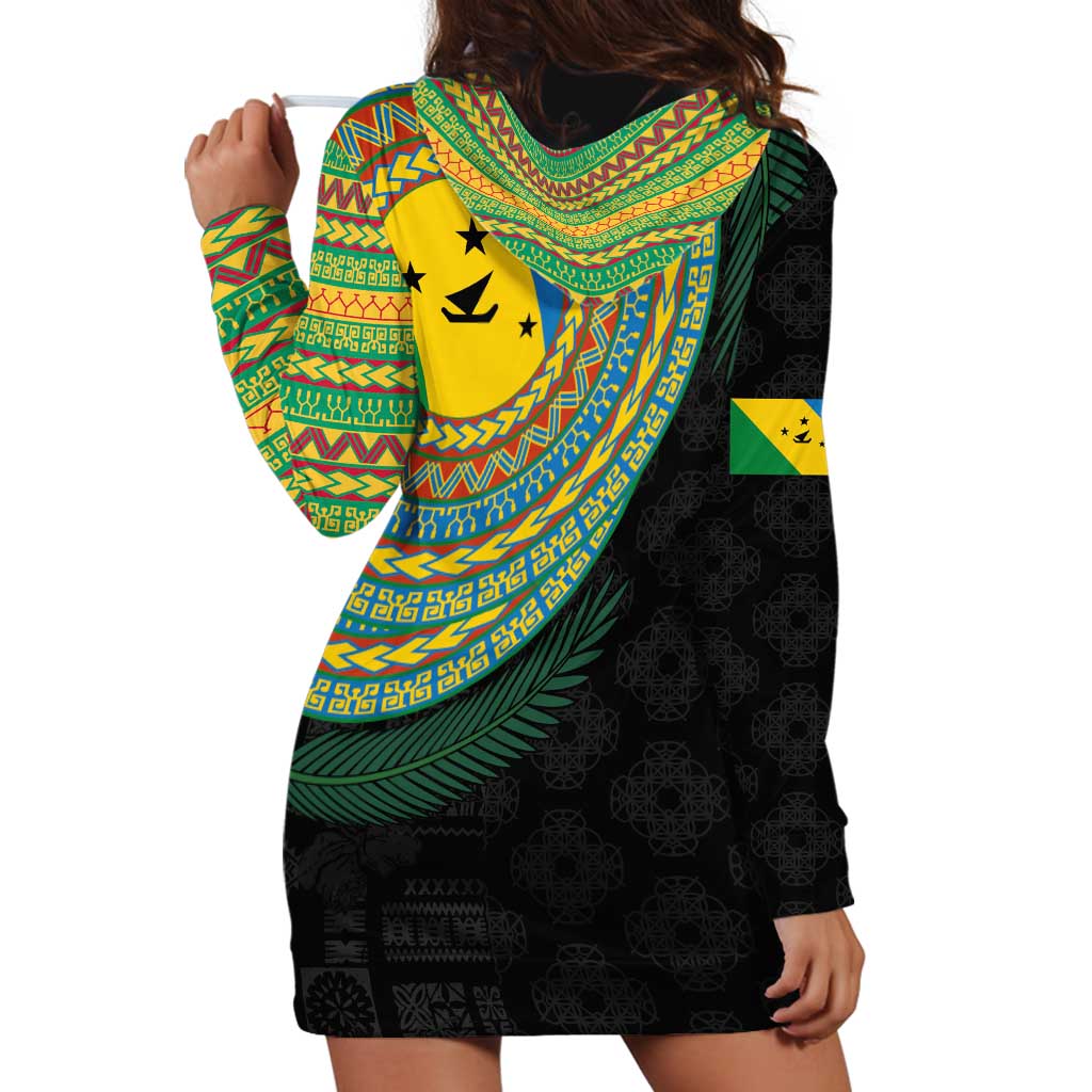 Malampa Tribal Tattoo with Namele Leaves Hoodie Dress