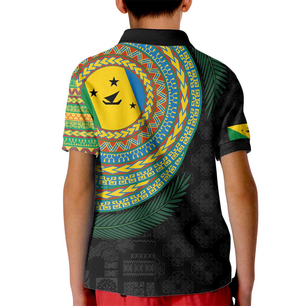 Malampa Tribal Tattoo with Namele Leaves Kid Polo Shirt