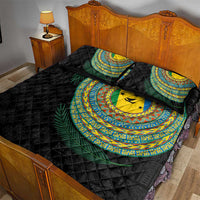Malampa Tribal Tattoo with Namele Leaves Quilt Bed Set