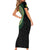 Malampa Tribal Tattoo with Namele Leaves Short Sleeve Bodycon Dress