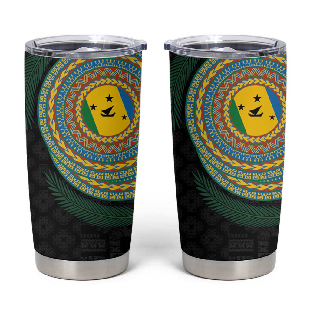 Malampa Tribal Tattoo with Namele Leaves Tumbler Cup