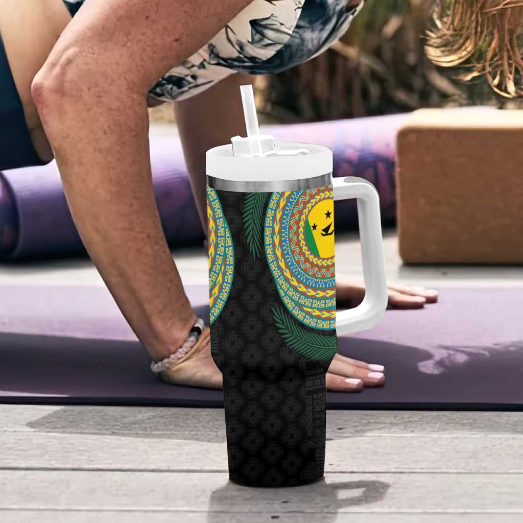 Malampa Tribal Tattoo with Namele Leaves Tumbler With Handle