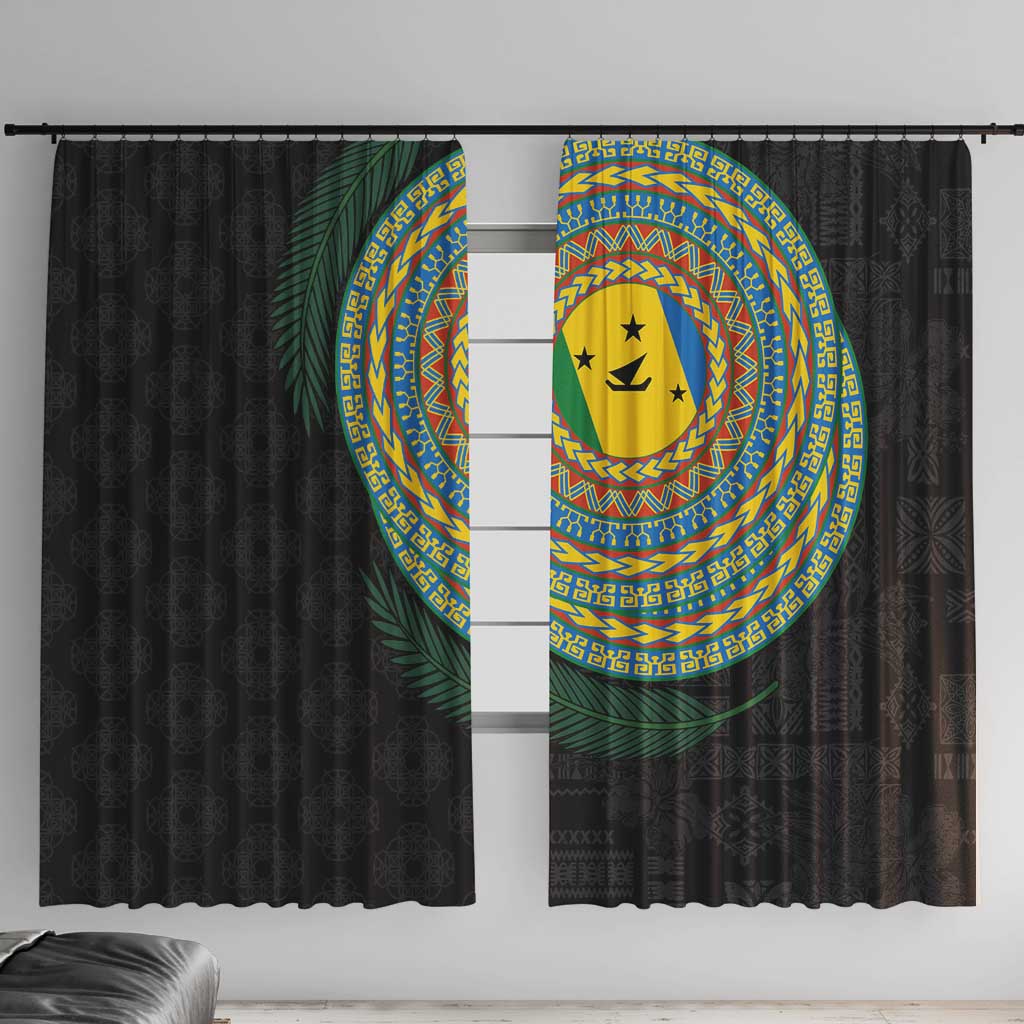 Malampa Tribal Tattoo with Namele Leaves Window Curtain