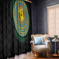 Malampa Tribal Tattoo with Namele Leaves Window Curtain