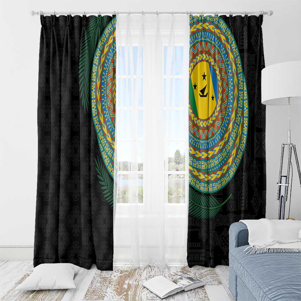 Malampa Tribal Tattoo with Namele Leaves Window Curtain