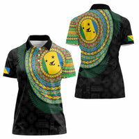Malampa Tribal Tattoo with Namele Leaves Women Polo Shirt