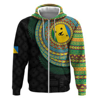 Malampa Tribal Tattoo with Namele Leaves Zip Hoodie