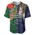 Manuʻa Islands and American Samoa Together Baseball Jersey Rooster and Eagle Mascot National Map and Flag Style