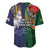 Manuʻa Islands and American Samoa Together Baseball Jersey Rooster and Eagle Mascot National Map and Flag Style