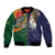Manuʻa Islands and American Samoa Together Bomber Jacket Rooster and Eagle Mascot National Map and Flag Style
