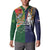 Manuʻa Islands and American Samoa Together Button Sweatshirt Rooster and Eagle Mascot National Map and Flag Style