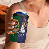 Manuʻa Islands and American Samoa Together 4 in 1 Can Cooler Tumbler Rooster and Eagle Mascot National Map and Flag Style