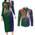 Manuʻa Islands and American Samoa Together Couples Matching Long Sleeve Bodycon Dress and Long Sleeve Button Shirt Rooster and Eagle Mascot National Map and Flag Style