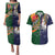 Manuʻa Islands and American Samoa Together Couples Matching Puletasi and Hawaiian Shirt Rooster and Eagle Mascot National Map and Flag Style