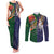 Manuʻa Islands and American Samoa Together Couples Matching Tank Maxi Dress and Long Sleeve Button Shirt Rooster and Eagle Mascot National Map and Flag Style