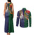 Manuʻa Islands and American Samoa Together Couples Matching Tank Maxi Dress and Long Sleeve Button Shirt Rooster and Eagle Mascot National Map and Flag Style