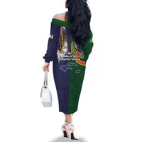 Manuʻa Islands and American Samoa Together Family Matching Off The Shoulder Long Sleeve Dress and Hawaiian Shirt Rooster and Eagle Mascot National Map and Flag Style