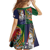 Manuʻa Islands and American Samoa Together Family Matching Tank Maxi Dress and Hawaiian Shirt Rooster and Eagle Mascot National Map and Flag Style