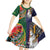Manuʻa Islands and American Samoa Together Kid Short Sleeve Dress Rooster and Eagle Mascot National Map and Flag Style