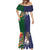 Manuʻa Islands and American Samoa Together Mermaid Dress Rooster and Eagle Mascot National Map and Flag Style
