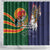 Manuʻa Islands and American Samoa Together Shower Curtain Rooster and Eagle Mascot National Map and Flag Style
