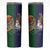 Manuʻa Islands and American Samoa Together Skinny Tumbler Rooster and Eagle Mascot National Map and Flag Style