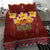 Aloha Plumeria Flowers Bedding Set With Hawaiian Style Tapa Tribal