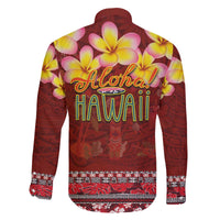 Aloha Plumeria Flowers Family Matching Off The Shoulder Long Sleeve Dress and Hawaiian Shirt With Hawaiian Style Tapa Tribal