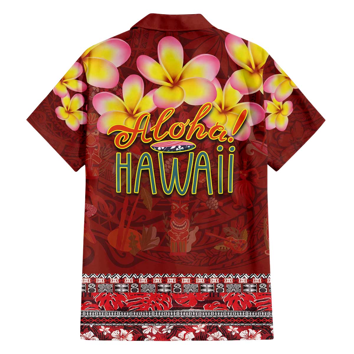Aloha Plumeria Flowers Family Matching Puletasi and Hawaiian Shirt With Hawaiian Style Tapa Tribal LT03 - Polynesian Pride