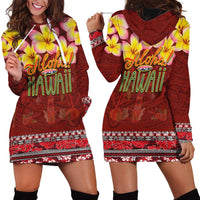 Aloha Plumeria Flowers Hoodie Dress With Hawaiian Style Tapa Tribal