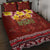 Aloha Plumeria Flowers Quilt Bed Set With Hawaiian Style Tapa Tribal