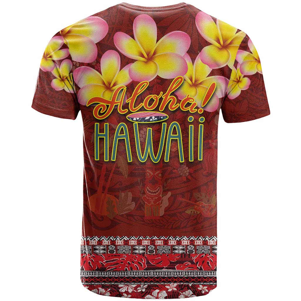Aloha Plumeria Flowers T Shirt With Hawaiian Style Tapa Tribal