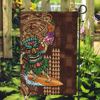 Hawaiian Tiki Mask Surfing Kakau Pattern Garden Flag