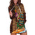 Hawaiian Tiki Mask Surfing Kakau Pattern Hoodie Dress