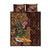 Hawaiian Tiki Mask Surfing Kakau Pattern Quilt Bed Set