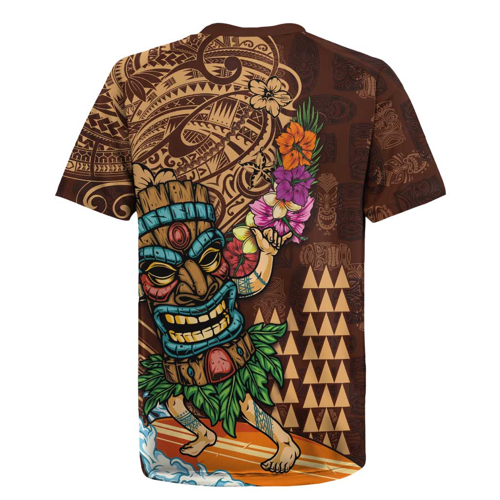 Hawaiian Tiki Mask Surfing Kakau Pattern Rugby Jersey