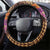 Hawaiian Tiki Mask Surfing Kakau Pattern Steering Wheel Cover