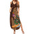 Hawaiian Tiki Mask Surfing Kakau Pattern Summer Maxi Dress