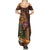 Hawaiian Tiki Mask Surfing Kakau Pattern Summer Maxi Dress