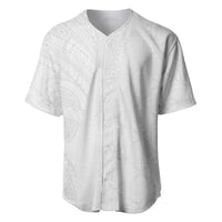 Niue White Sunday Baseball Jersey Hiapo Tribal Art Tattoos - Polynesian Pride