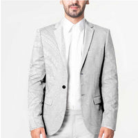 Niue White Sunday Blazer Hiapo Tribal Art Tattoos - Polynesian Pride