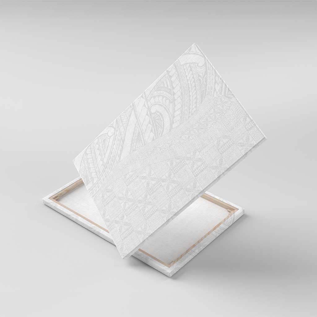 Niue White Sunday Canvas Wall Art Hiapo Tribal Art Tattoos - Polynesian Pride